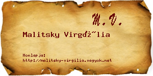 Malitsky Virgília névjegykártya